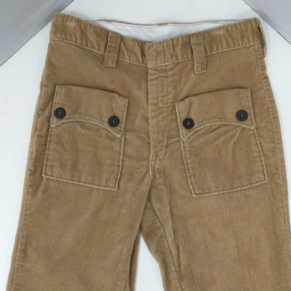 Vintage Hipster Chenille Pants 29.5 Waist 60s 70s Groovy Mod Sixties Seventies